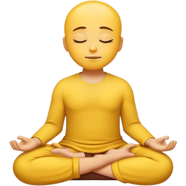 yellow emoji meditating, sitting cross-legged, peaceful expression emoji