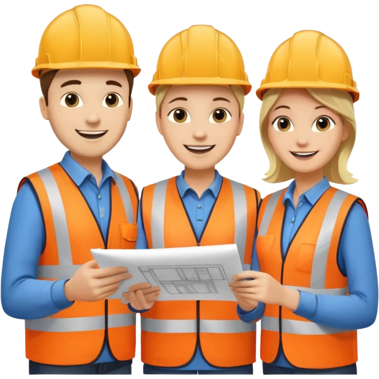 group of railway engineers behing a table emoji