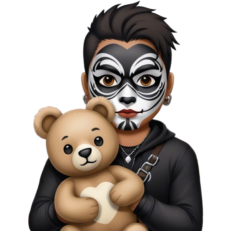 Teddybär auf einem Metal Konzert udn maorie  emoji