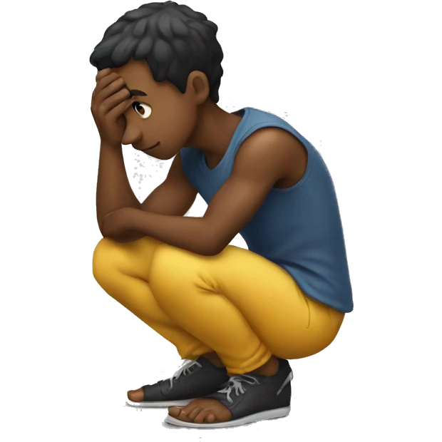 Young man kneeling begging  emoji