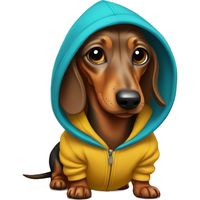 dachshund wearing a hoodie  emoji