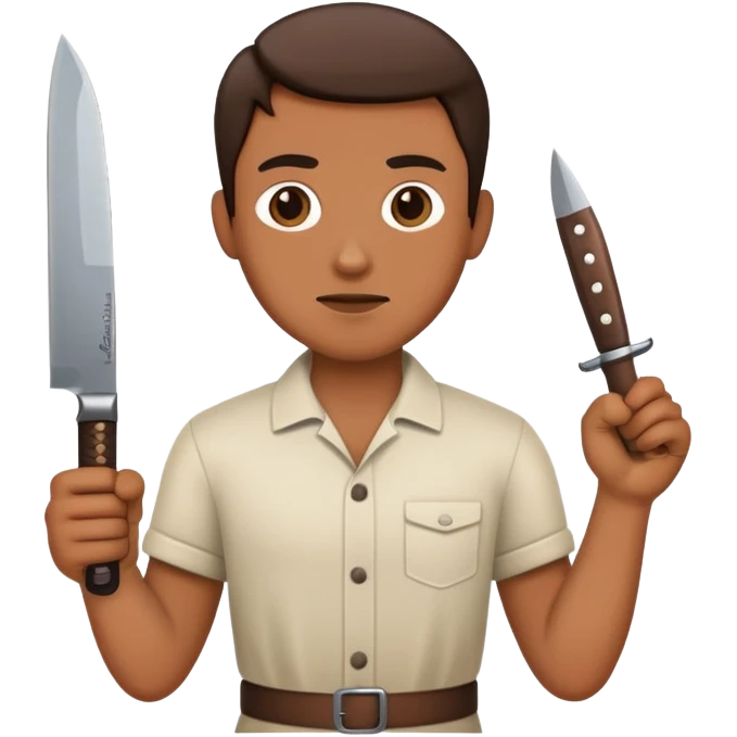 man holding a knife emoji