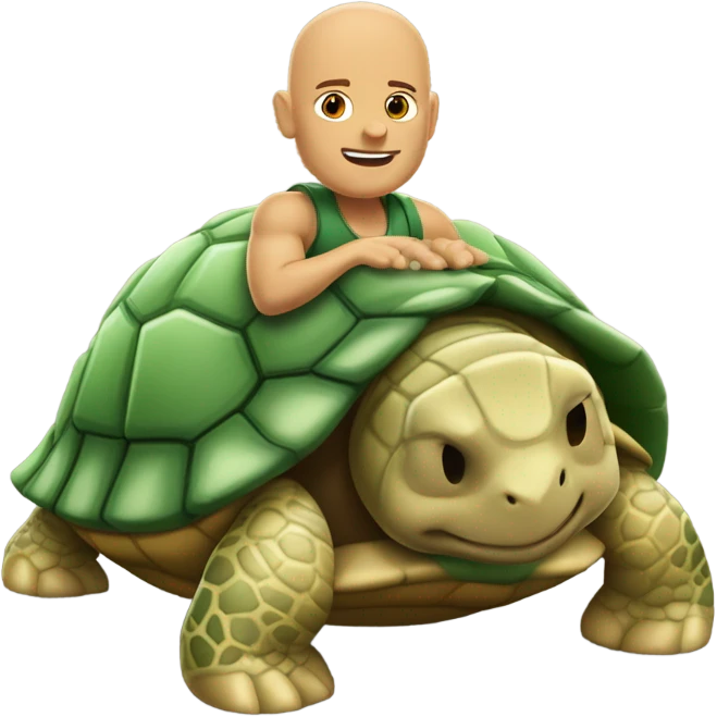 bald headed man on turtle body  emoji