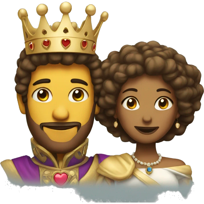 a queen and a king with heart eyes emoji