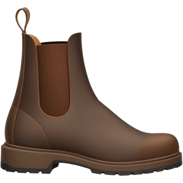 Blundstone boot side view brown thick sole cartoonish emoji