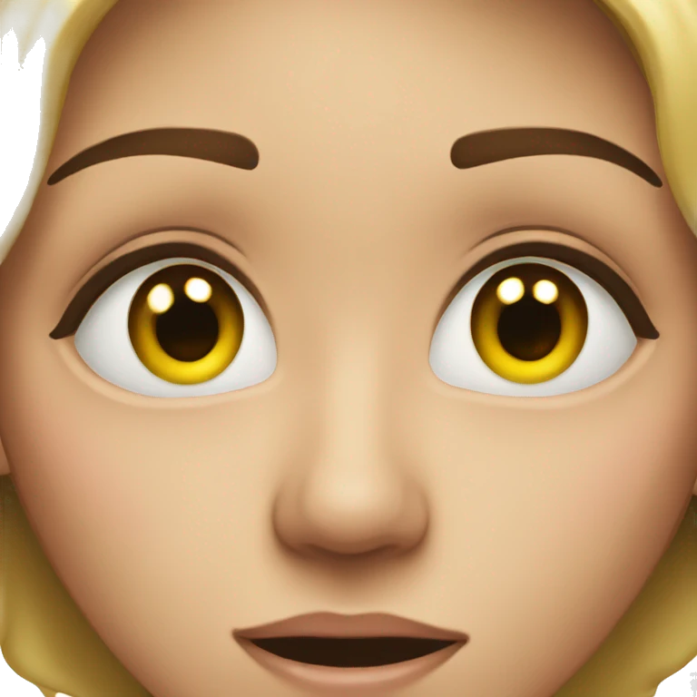 Woman Breathe after crying with watery eyes  emoji