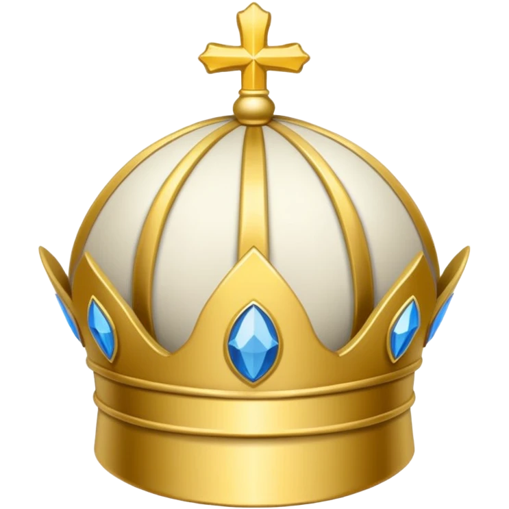 bishop hat mitre white and gold iOS emoji style simple clear no text emoji