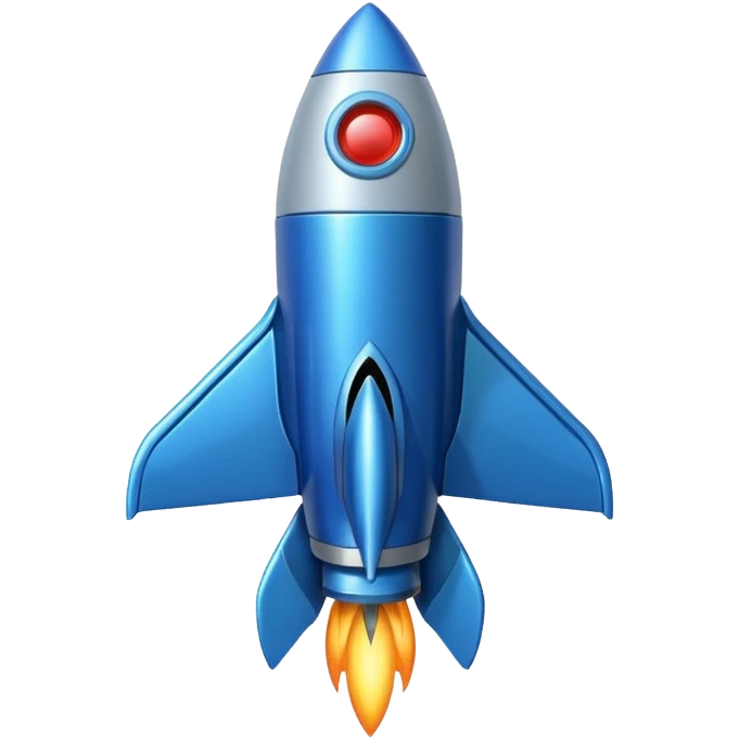 blue rocket ship emoji
