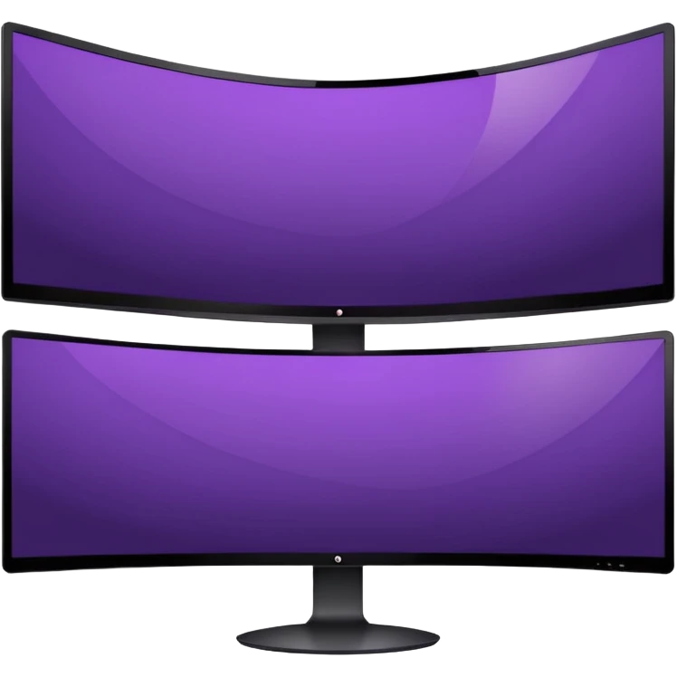 3 dark purple wide screen monitors emoji