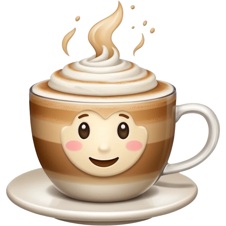 Genera un emoji di un cappuccino senza sorriso con un solo manico senza fiamma sopra emoji