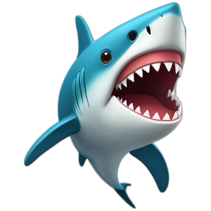 Un requin bois un café emoji