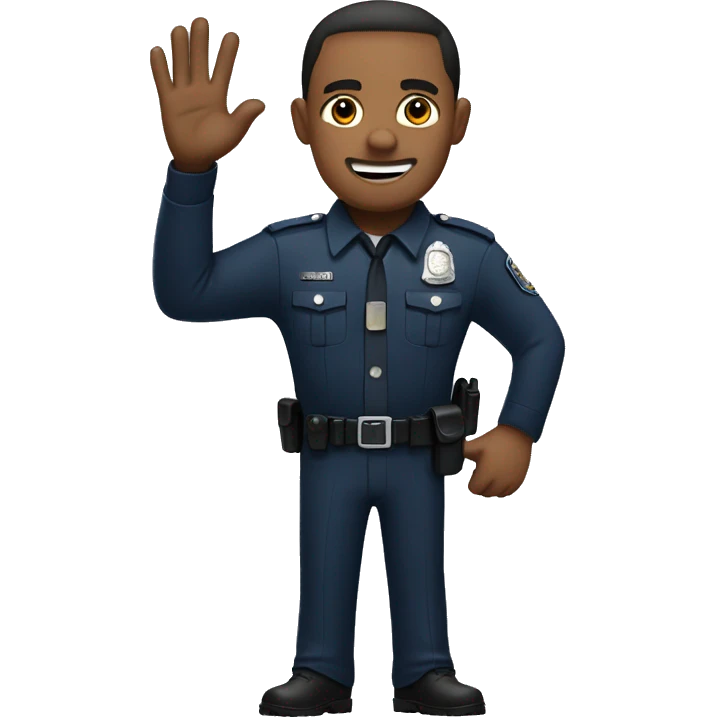 Policeman has no clue with hands up emoji