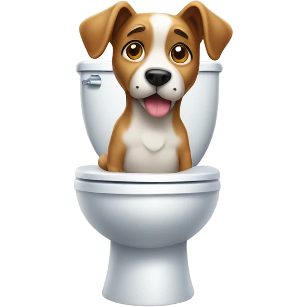 Dog on toilet  emoji