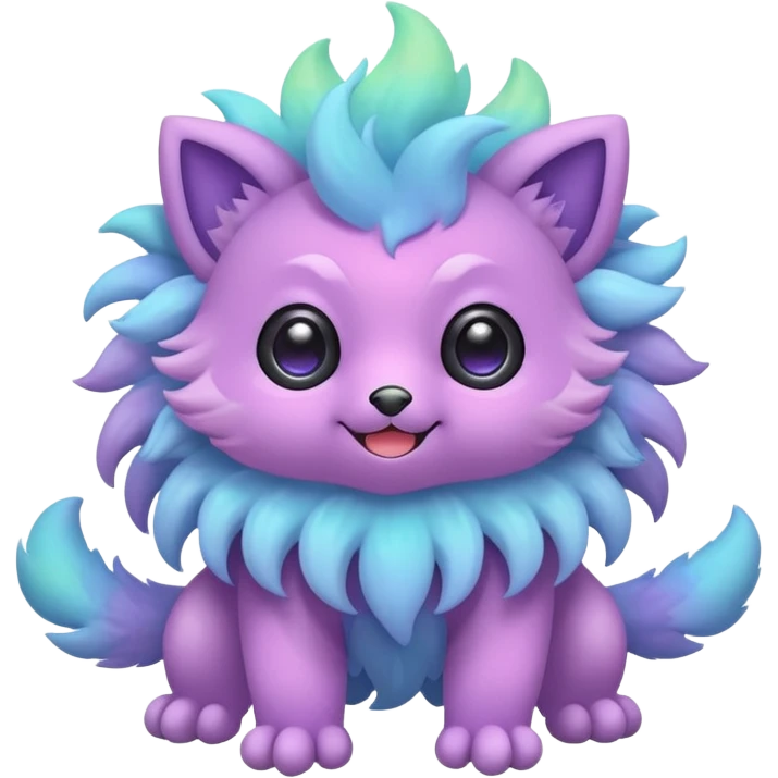 Cute adorable kawaii colorful pastel nebula fantasy animal hybrid Fakemon full body emoji