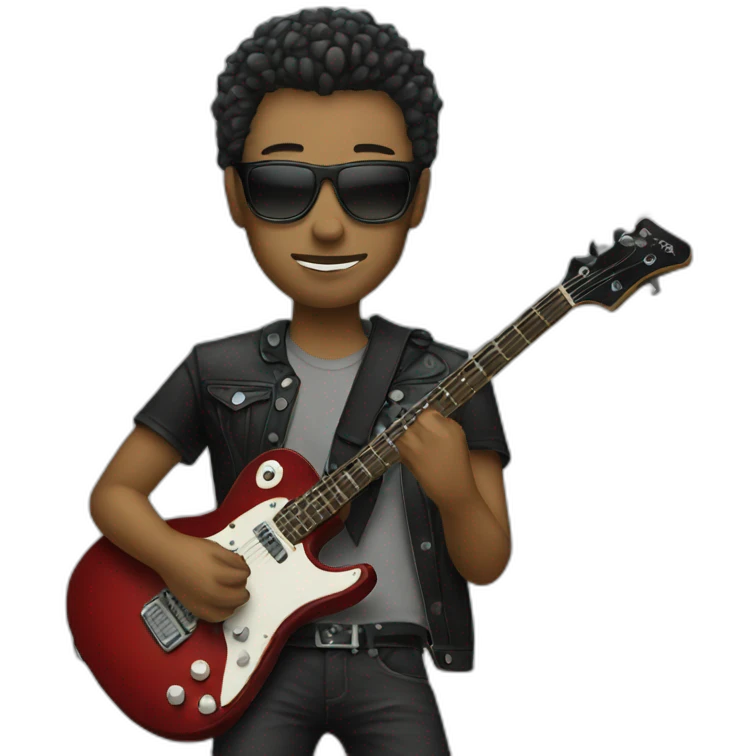 Rocker with short hair emoji