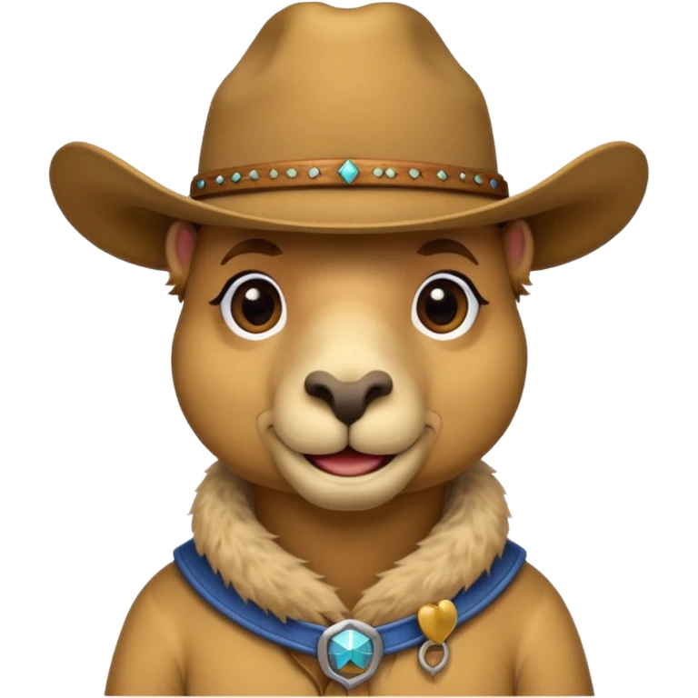 A camel with a cowboy hat emoji