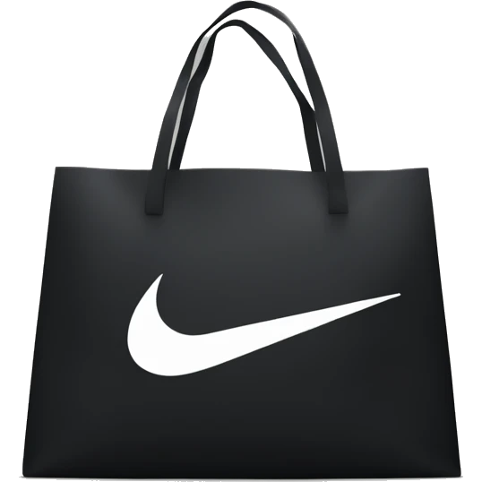 Black shopping bag with big Nike logo emoji