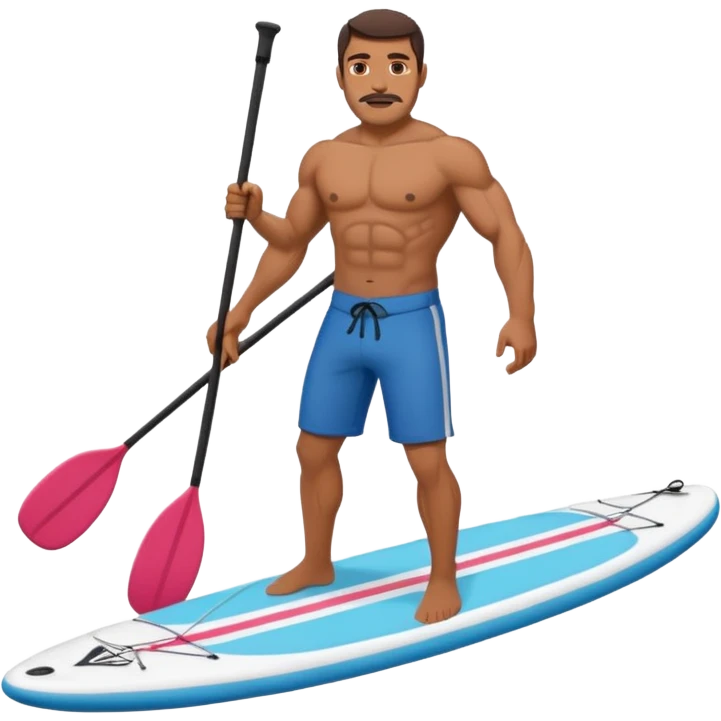 Muscular Paddle boarding Mexican man emoji