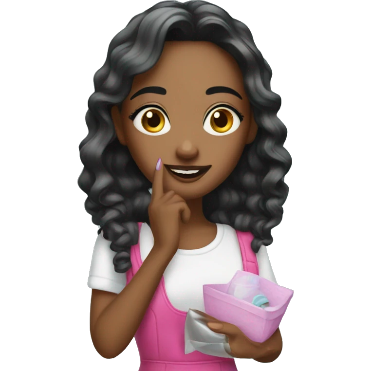 a cute nails artist girl  emoji