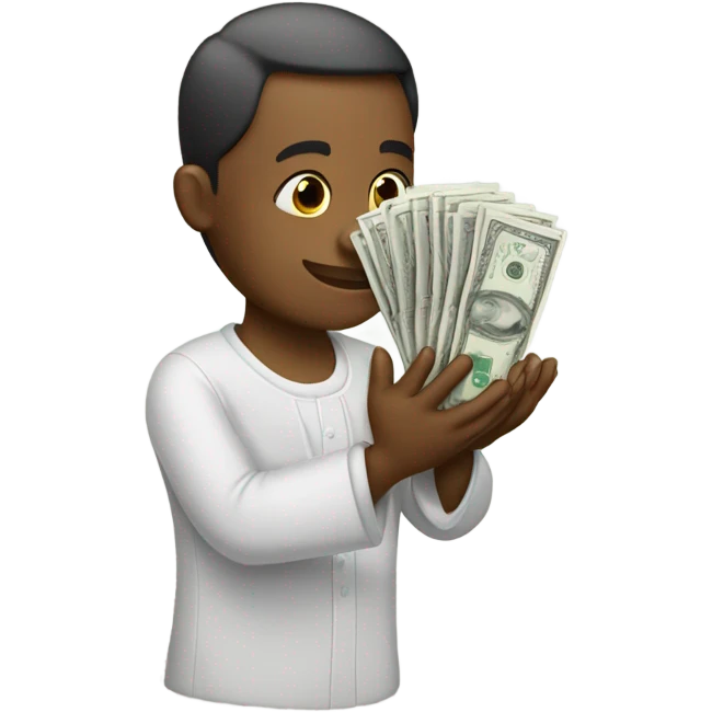Praying hands with cash emoji