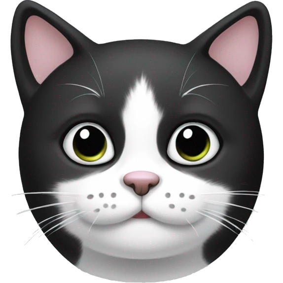 black and white cute cat emoji