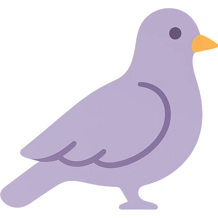 A dull purple Dove  emoji