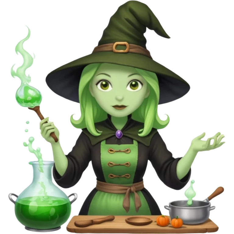 green witch cooking potion emoji