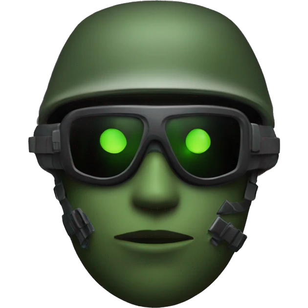 Special Forces Soldier wearing mask with night vision goggles emoji