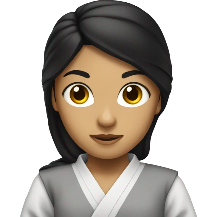 karate girl with long black hair Hispanic  emoji