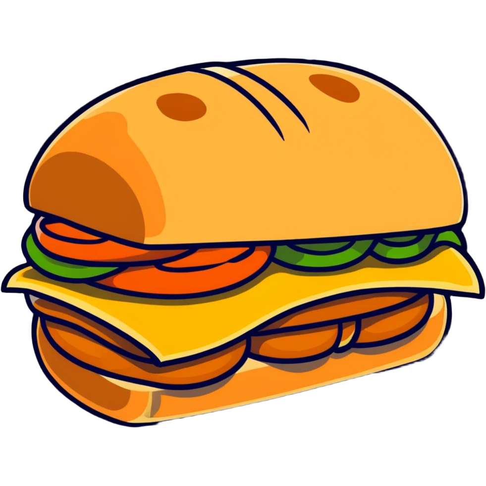 ciabatta sandwich with chicken emoji