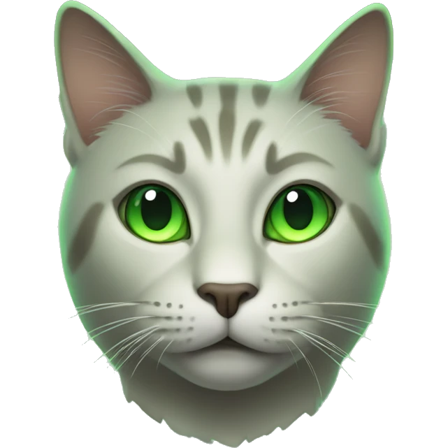 Cat with green lights emoji