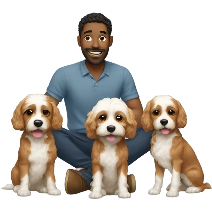 Two men with a Cavapoo emoji