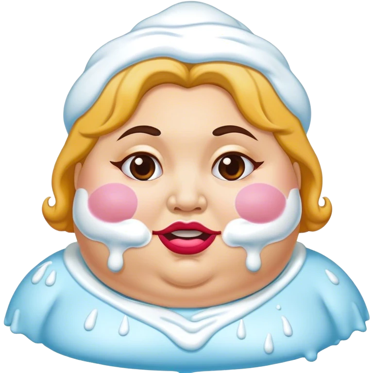 fat lady with frosting on face emoji