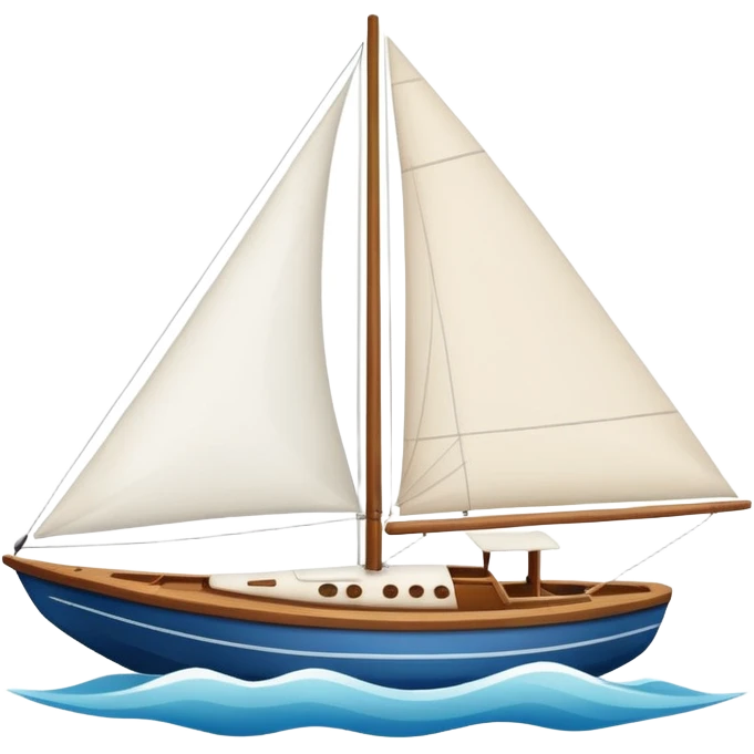 Sailboat – White sail on wooden hull emoji