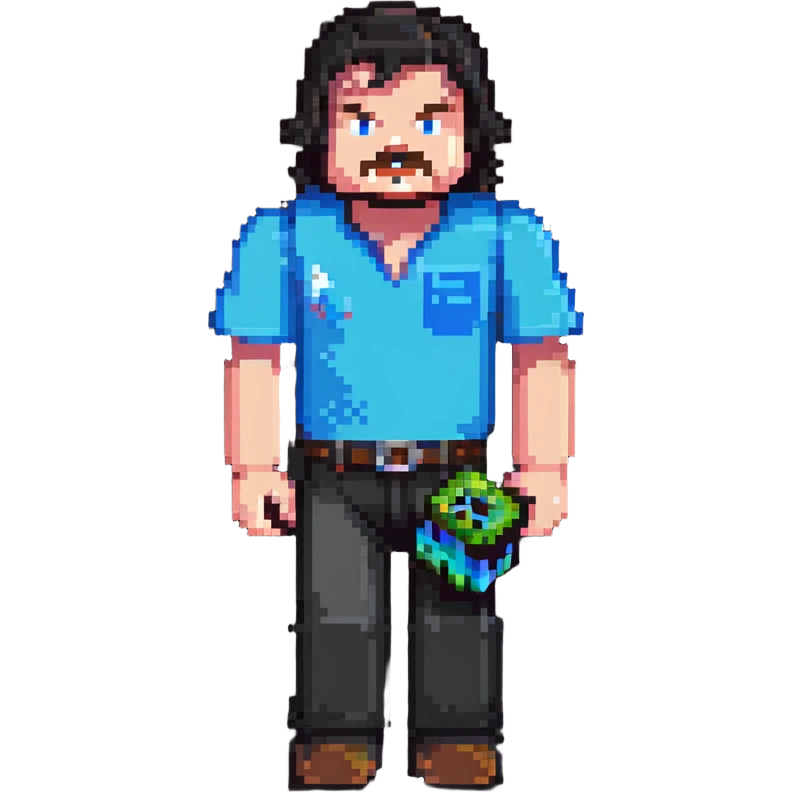 Jack Black as a Minecraft character emoji