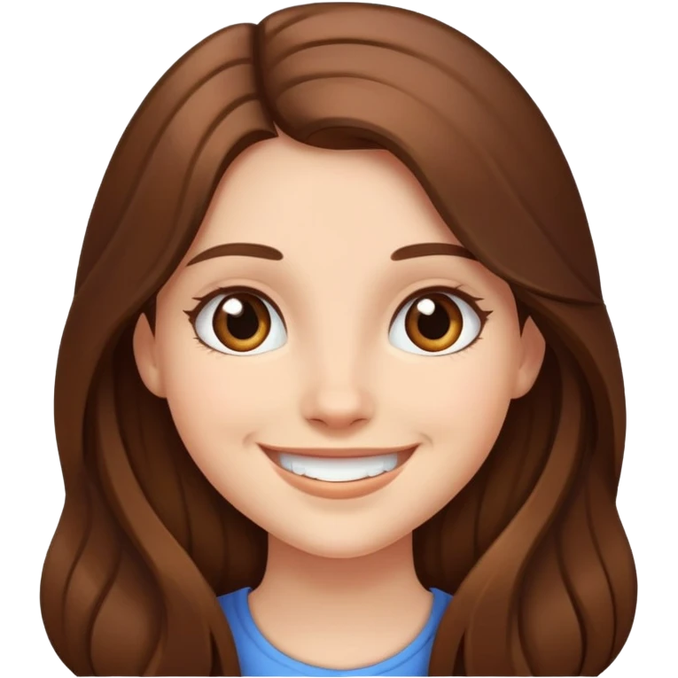 Girl with long hair smiling emoji