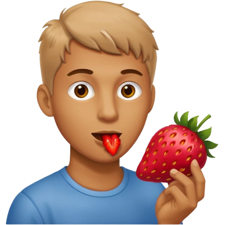 the man eating strawberries
 emoji