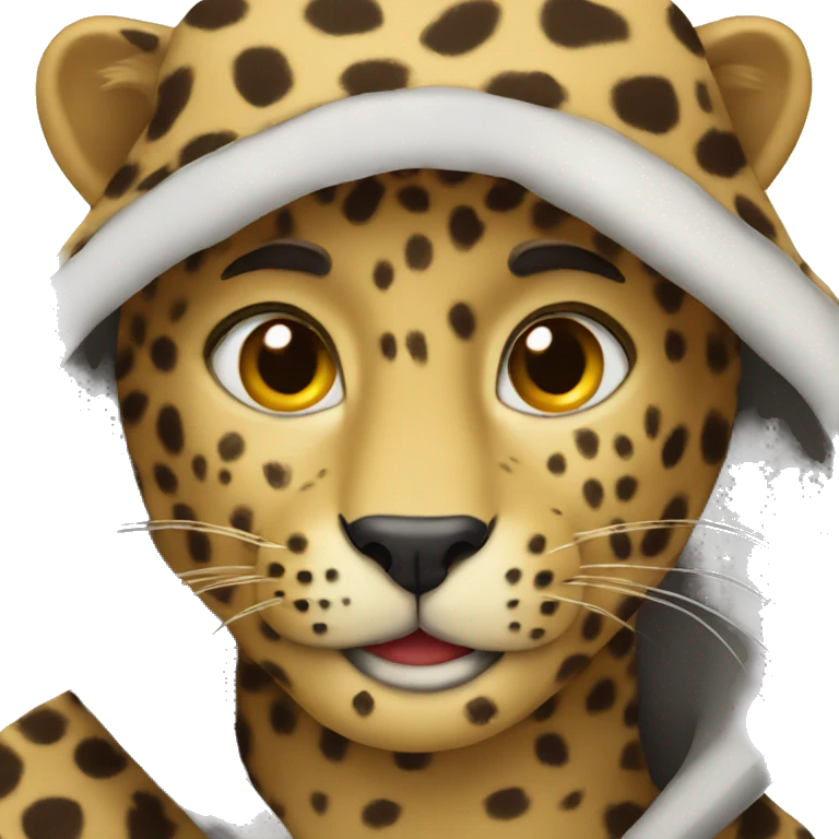 leopard wearing hoodie emoji