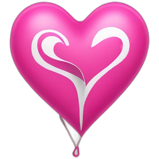 Heart having Inside a Pink Kiter emoji