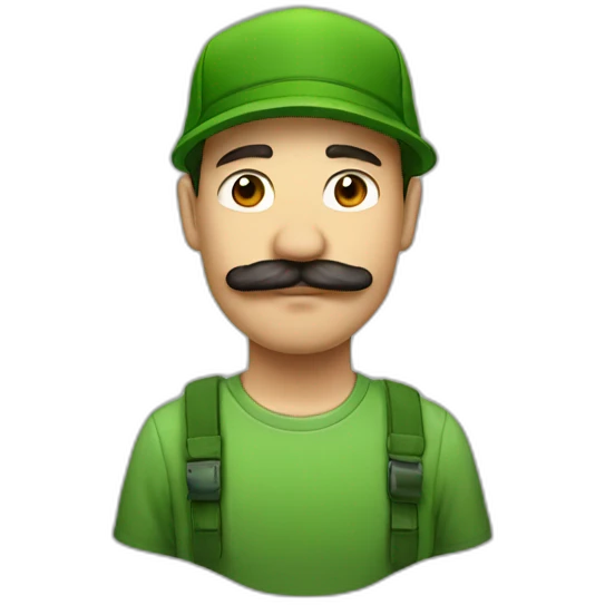 Man with a mostach and gorra verde emoji