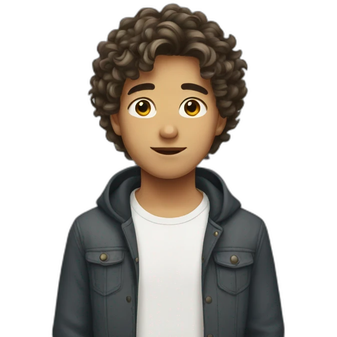 Medium hair boy emoji