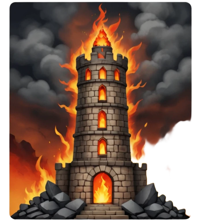 The tower tarot card in a card emoji