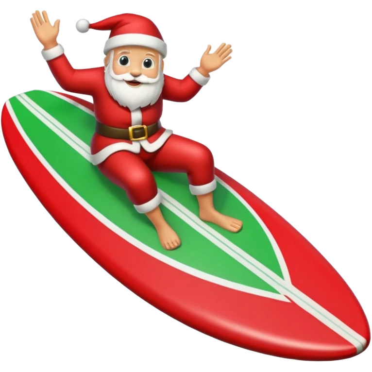 Santa’s sleigh on a surf emoji