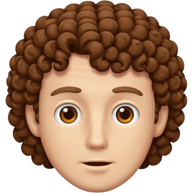 White guy with brown curls emoji