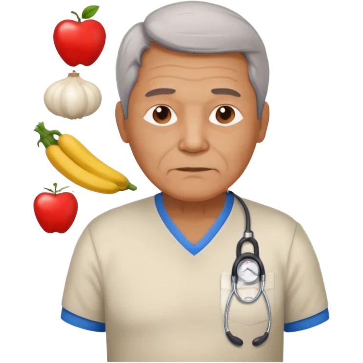 una imagen de un abuelo de 63 años con una enfermedad cardiovascular pero puedes poner al rededor habitos saludables PERO QUE SUFRA DE ENFERMEDAD CARDIOVASCULAR Y QUE NO SE VEA TAN FELIZZ emoji