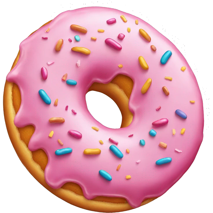 Pink donut with sprinkles emoji