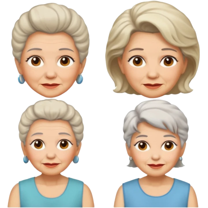 Old Women In Sleeveless, different hair emoji