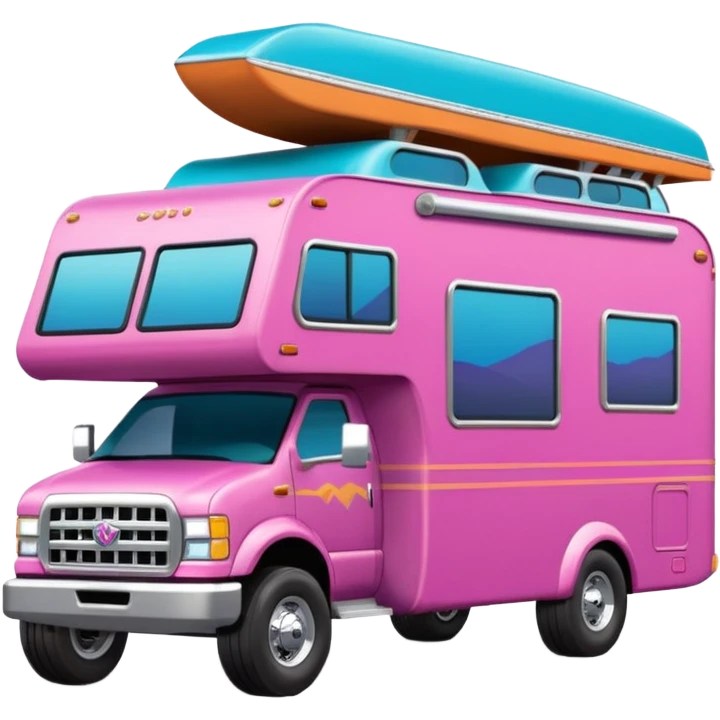 Aerodynamic Streamlined hillbilly Barbie styled motor home rv off-roading rock-climbing 4x4 desert Winnebago party monster truck  emoji