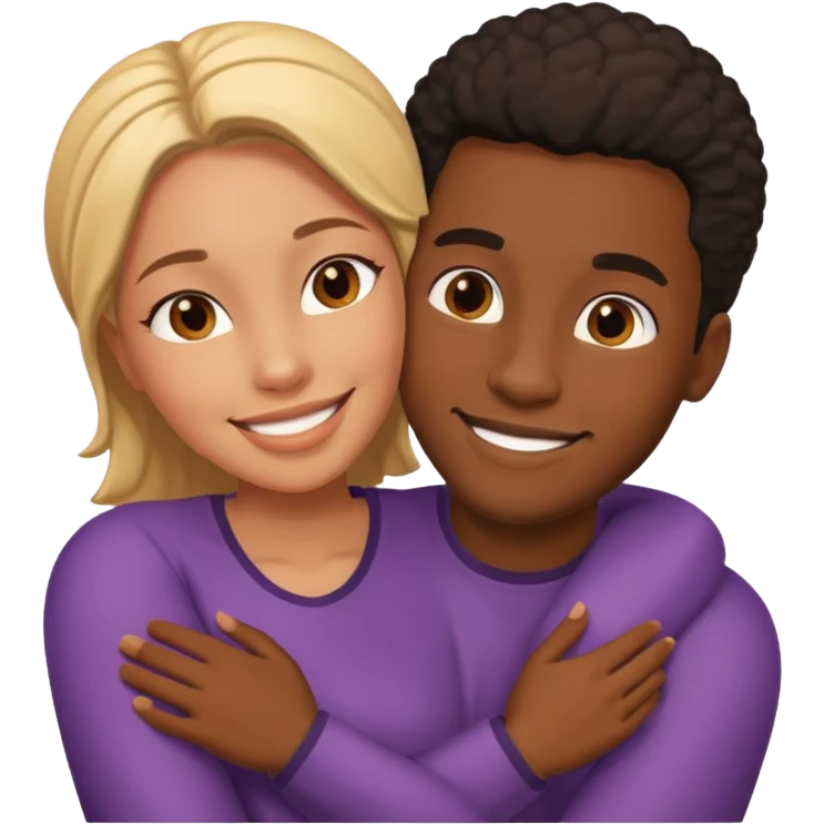 homme et femme noire qui s'embrassaent emoji