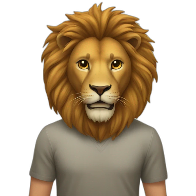 Lion sur le dos d'un humain emoji